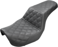 SADDLEMEN Step-Up Seat - Full Lattice Stitch - Black - Dyna