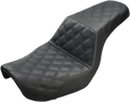 SADDLEMEN Step-Up Seat - Full Lattice Stitch - Black - Dyna