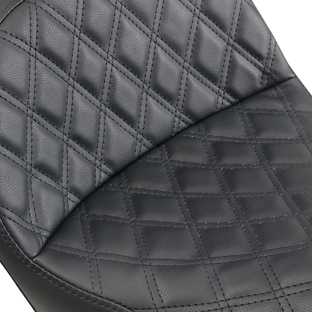 SADDLEMEN Explorer Seat - With Backrest - Lattice Stitched - Black - FXD