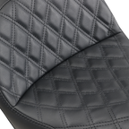 SADDLEMEN Explorer Seat - With Backrest - Lattice Stitched - Black - FXD