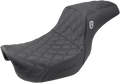 SADDLEMEN Pro Series SDC Performance Seat - w/o Backrest - Lattice Stitch/Lumbar Gripper - FLD/FXD '06-'17