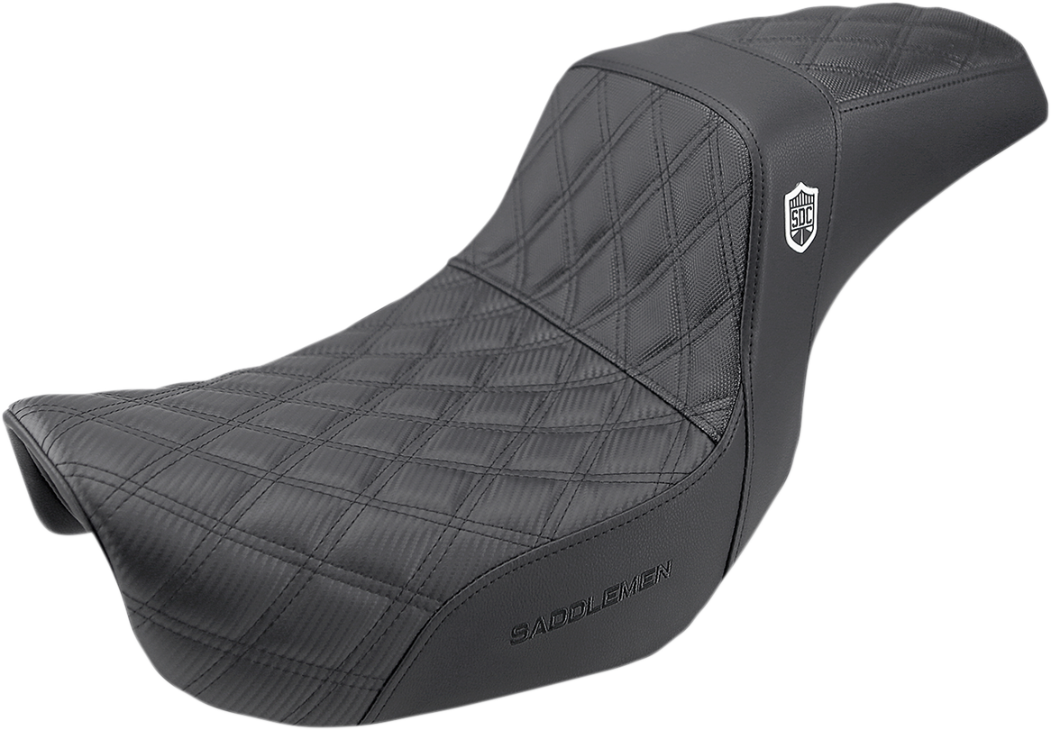 SADDLEMEN Pro Series SDC Performance Seat - w/o Backrest - Lattice Stitch/Lumbar Gripper - FLD/FXD '06-'17