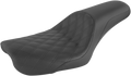 SADDLEMEN Profiler Seat - Front Lattice/Rear Smooth - Black - FXD '04-'05