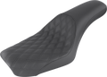 SADDLEMEN Profiler Seat - Front Lattice/Rear Smooth - Black - FXDWG '04-'05