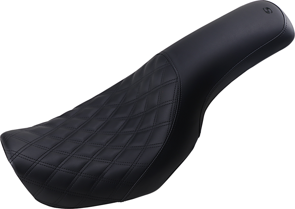 SADDLEMEN Profiler Seat - Front Lattice/Rear Smooth - Black - FL/FX '06-'17