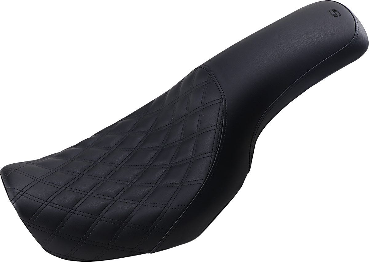 SADDLEMEN Profiler Seat - Front Lattice/Rear Smooth - Black - FL/FX '06-'17