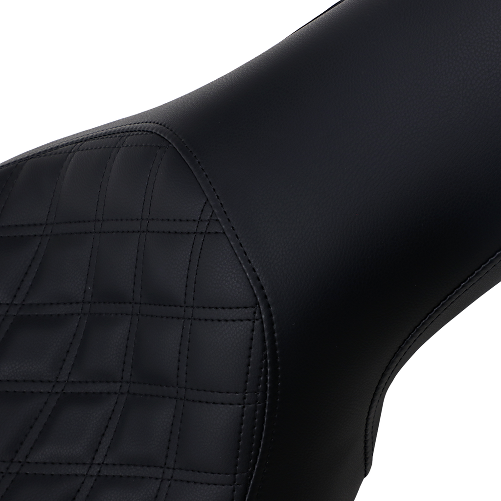 SADDLEMEN Profiler Seat - Front Lattice/Rear Smooth - Black - FL/FX '06-'17
