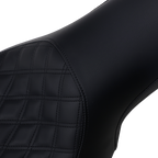 SADDLEMEN Profiler Seat - Front Lattice/Rear Smooth - Black - FL/FX '06-'17