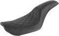 SADDLEMEN Profiler Seat - Front Lattice/Rear Smooth - Black - FXD '96-'03