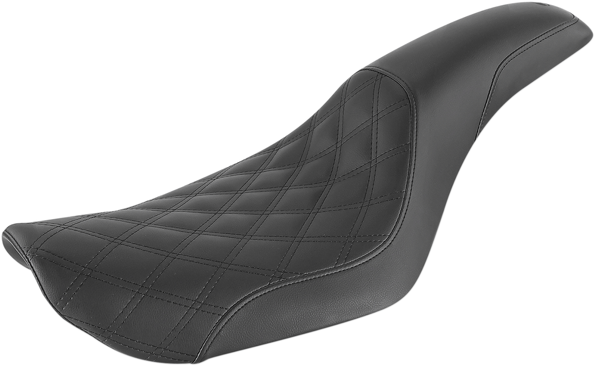 SADDLEMEN Profiler Seat - Front Lattice/Rear Smooth - Black - FXD '96-'03