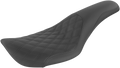 SADDLEMEN Profiler Seat - Front Lattice/Rear Smooth - Black - FXDWG '96-'03
