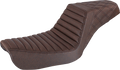 SADDLEMEN Step-Up Seat - Front Tuck-n-Roll/Rear Lattice Stitch - Brown - FXD