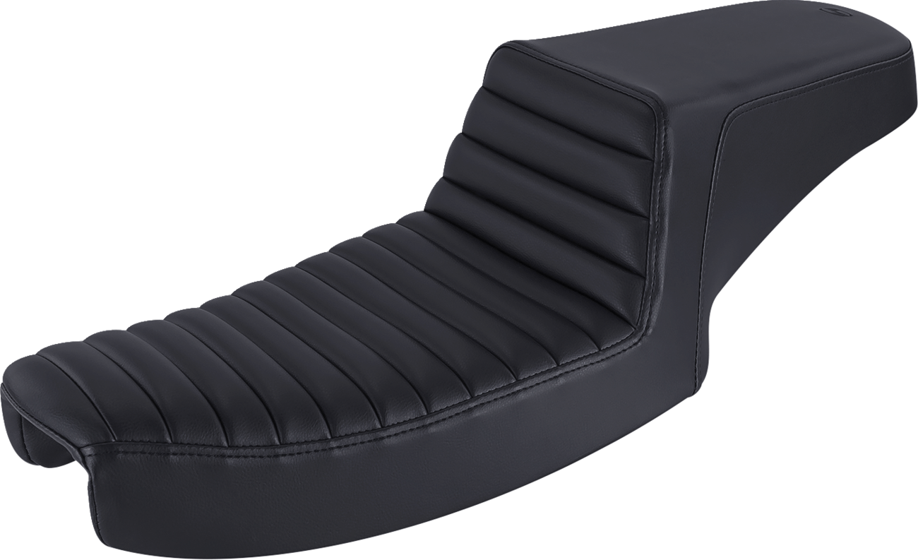 SADDLEMEN Step-Up Seat - Front Tuck-n-Roll - Black - Dyna