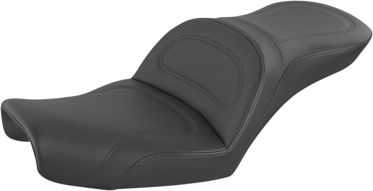 SADDLEMEN Explorer Seat - No Backrest - Stitched - Black - Dyna