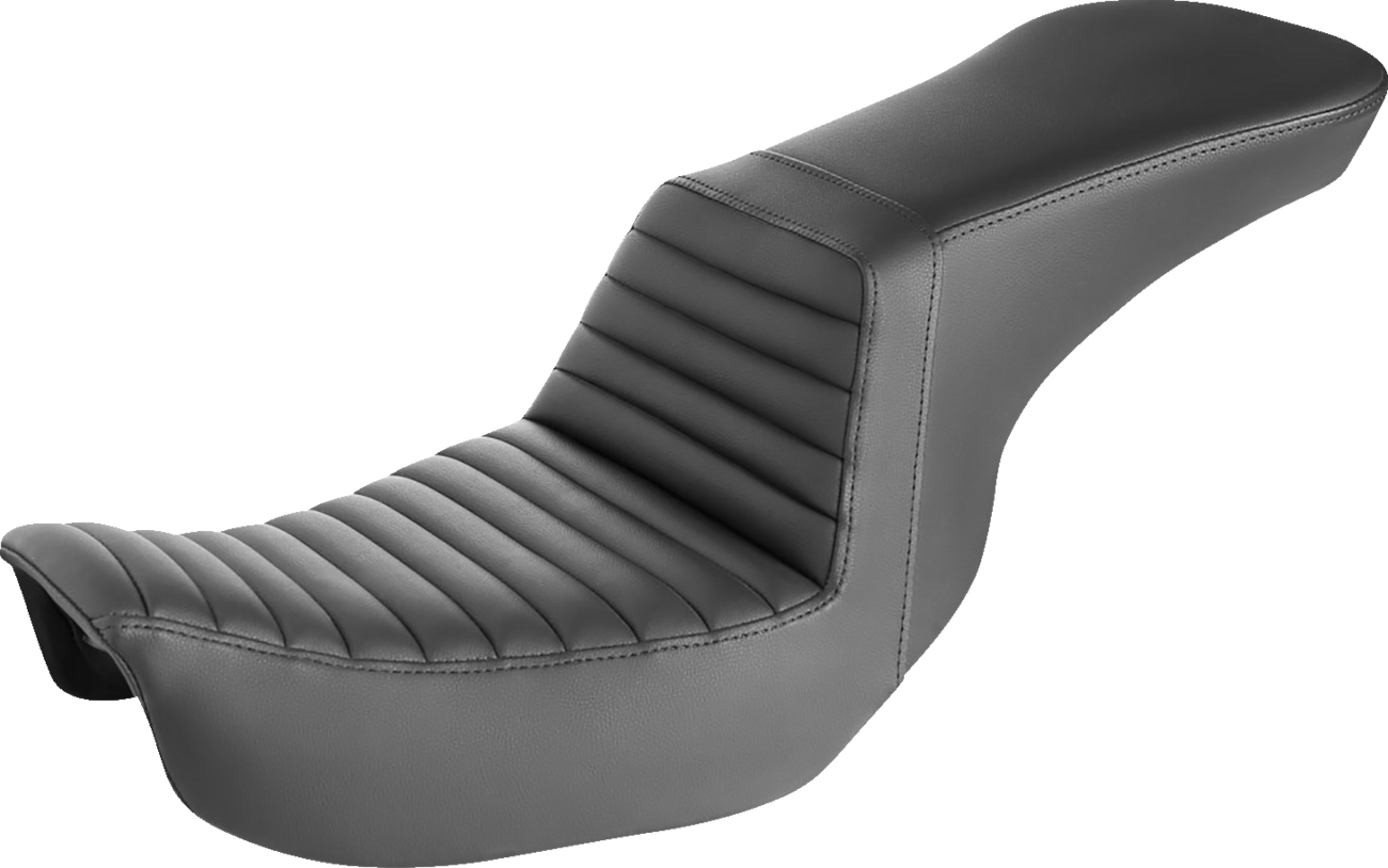 SADDLEMEN Step-Up Seat - Front Tuck-n-Roll - Black - Dyna