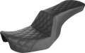 SADDLEMEN Step-Up Seat - Full Lattice Stitch - Black - Dyna