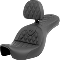 SADDLEMEN Roadsofa™ Seat - Lattice Stitch - with Backrest - FXD '06-'17