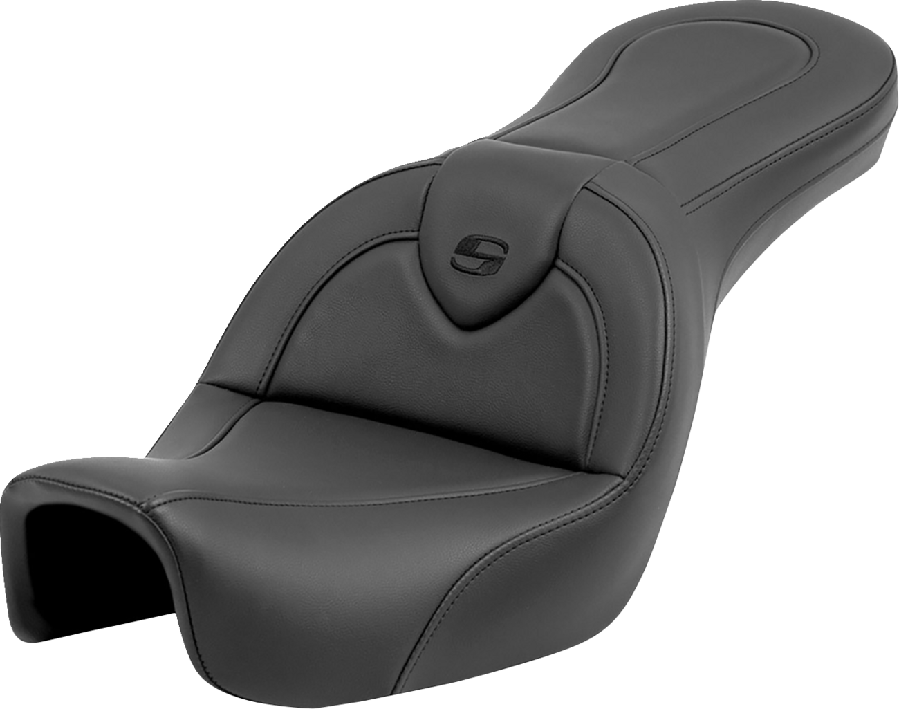 SADDLEMEN Roadsofa™ Seat - without Backrest - Black/Black Stitching - FXD '06-'17