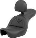 SADDLEMEN Roadsofa™ Seat - with Backrest - Black/Black Stitching - FXD '06-'17