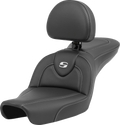 SADDLEMEN Roadsofa™ Seat - Carbon Fiber - with Backrest - FXD '96-'03