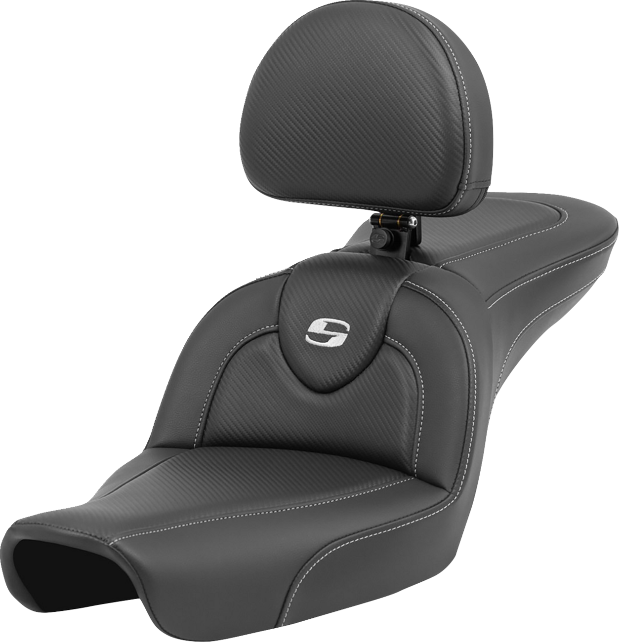 SADDLEMEN Roadsofa™ Seat - Carbon Fiber - with Backrest - FXD '96-'03