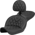 SADDLEMEN Roadsofa™ Seat - with Backrest - Lattice Stitch - FXDWG '96-'23