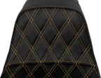 SADDLEMEN Pro Series SDC Performance Seat - Carbon Fiber/Lumbar Gripper - Gold Stitch - Dyna '06-'17