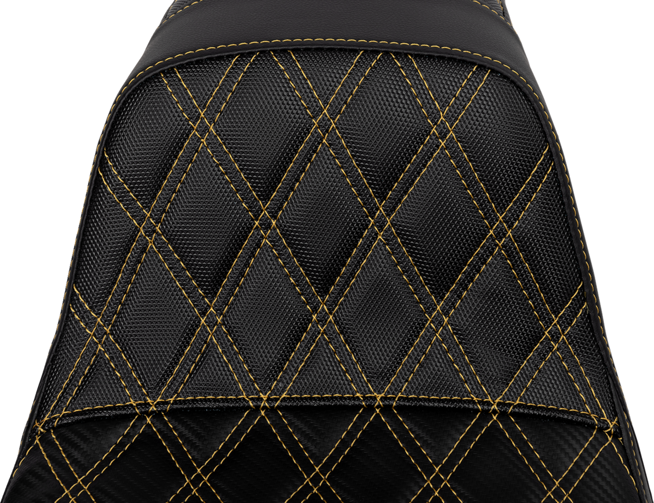 SADDLEMEN Pro Series SDC Performance Seat - Carbon Fiber/Lumbar Gripper - Gold Stitch - Dyna '06-'17