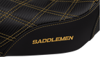SADDLEMEN Pro Series SDC Performance Seat - Carbon Fiber/Lumbar Gripper - Gold Stitch - Dyna '06-'17