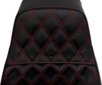 SADDLEMEN Pro Series SDC Performance Seat - Carbon Fiber/Lumbar Gripper - Red Stitch - Dyna '06-'17