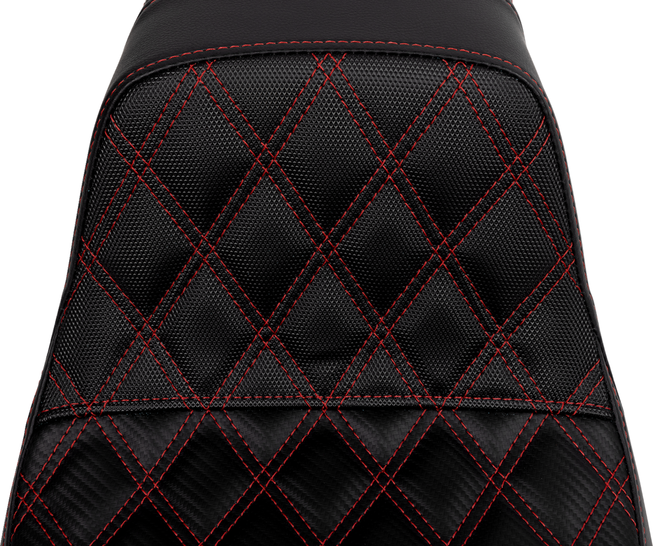 SADDLEMEN Pro Series SDC Performance Seat - Carbon Fiber/Lumbar Gripper - Red Stitch - Dyna '06-'17