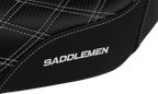 SADDLEMEN Pro Series SDC Performance Seat - Carbon Fiber/Lumbar Gripper - White Stitch - Dyna '06-'17