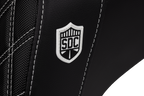 SADDLEMEN Pro Series SDC Performance Seat - Carbon Fiber/Lumbar Gripper - White Stitch - Dyna '06-'17