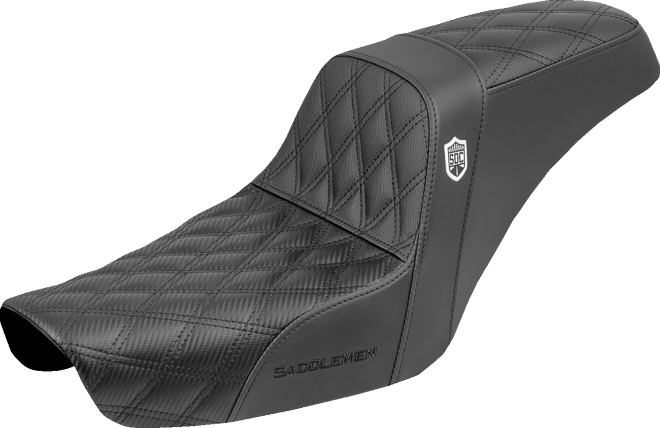 SADDLEMEN Step-Up Seat - Gripper - Black - Dyna '96-'03