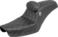 SADDLEMEN Step-Up Seat - Gripper - Black - with Backrest - FXD '96-'03