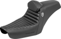 SADDLEMEN Step-Up Seat - Gripper - Tuck-n-Roll - Black - with Backrest - FXD '96-'03