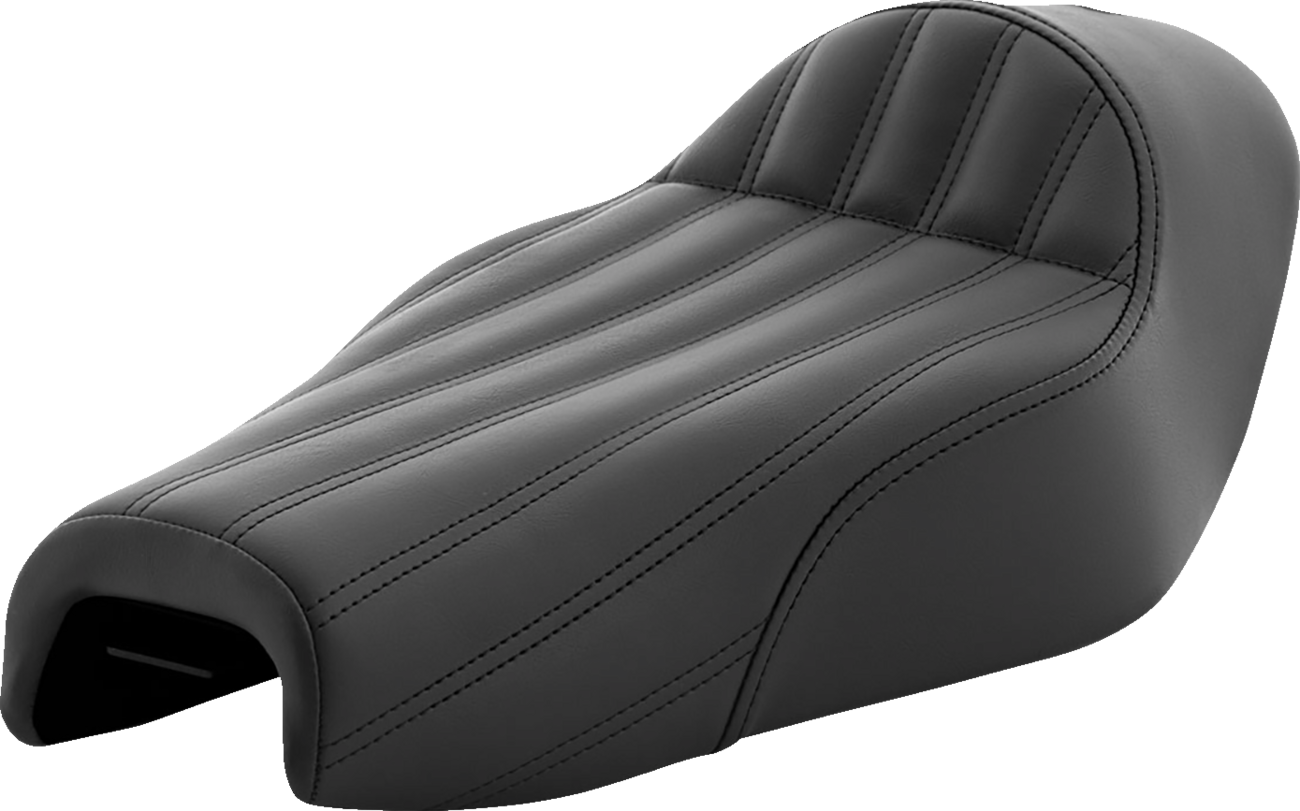 SADDLEMEN Knuckle Solo Seat - Ribbed - Black - XL '04-'20