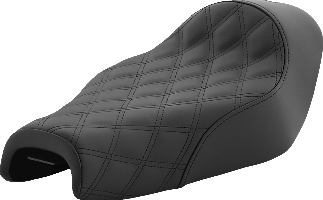 SADDLEMEN Renegade™ Solo Seat - Lattice Stitched - Black - XL '04-'20