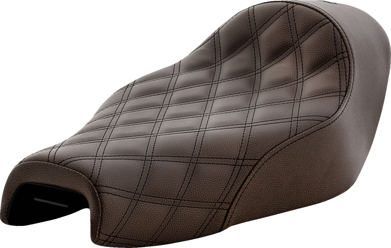 SADDLEMEN Renegade™ Solo Seat - Lattice Stitched - Brown - XL '04-'20