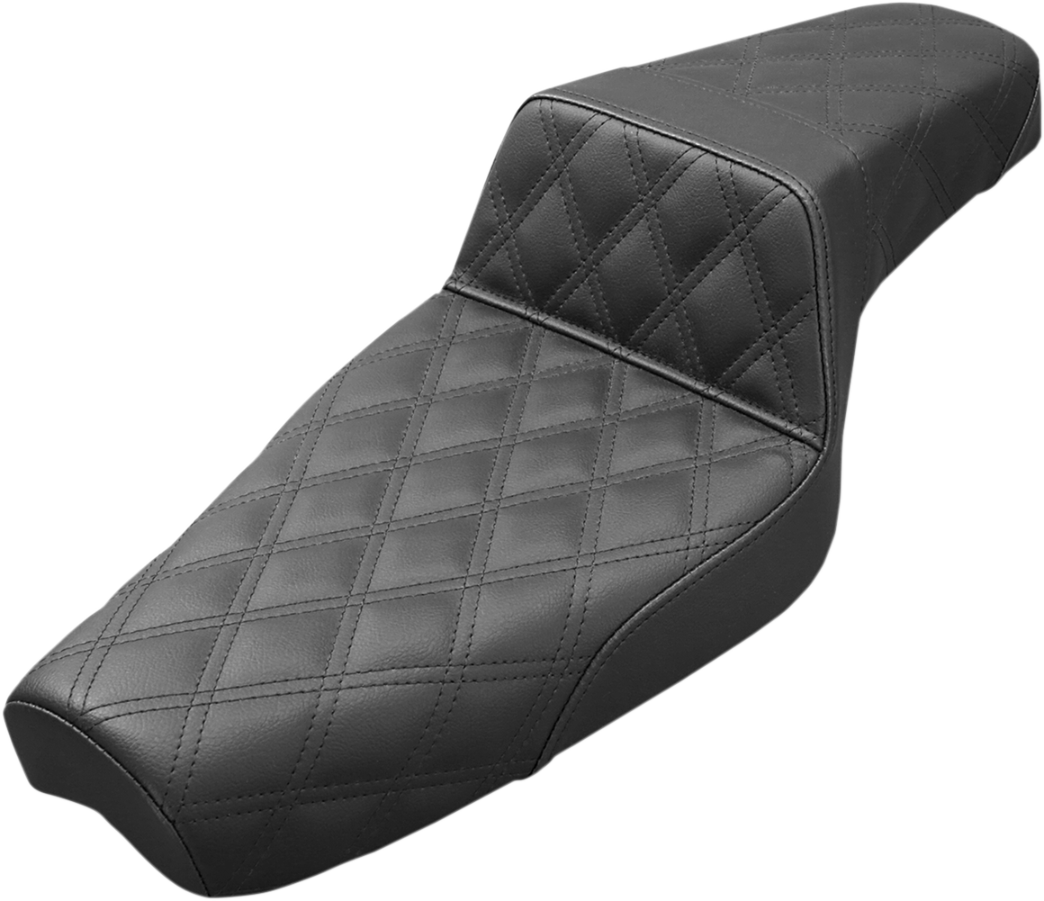 SADDLEMEN Step-Up Seat - Full Lattice Stitch - Black - XL