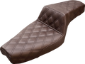 SADDLEMEN Step-Up Seat - Full Lattice Stitch - Brown - XL