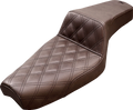 SADDLEMEN Step-Up Seat - Front Lattice Stitch - Brown - XL