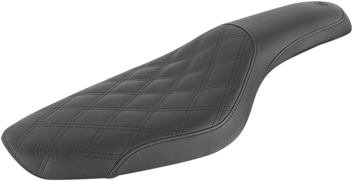 SADDLEMEN Profiler Seat - Front Lattice/Rear Smooth - Black - XL '79-'03