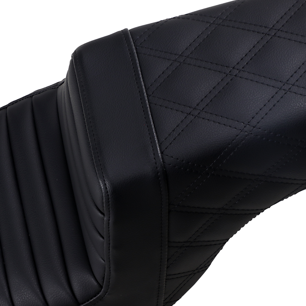 SADDLEMEN Step-Up Seat - Front Tuck-n-Roll/Rear Lattice Stitch - Black