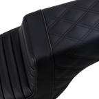 SADDLEMEN Step-Up Seat - Front Tuck-n-Roll/Rear Lattice Stitch - Black