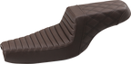 SADDLEMEN Step-Up Seat - Front Tuck-n-Roll/Rear Lattice Stitch - Brown
