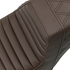 SADDLEMEN Step-Up Seat - Front Tuck-n-Roll/Rear Lattice Stitch - Brown