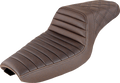 SADDLEMEN Step-Up Seat - Front Tuck-n-Roll/Rear Lattice Stitch - Brown