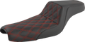 SADDLEMEN Step-Up Seat - Front Lattice Stitch/With Red Stitching - Black - XL