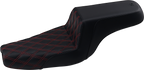 SADDLEMEN Step-Up Seat - Front Lattice Stitch/With Red Stitching - Black - XL